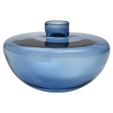 원형 반구체 동양풍 유리 오브제 화병 MW0119, 블루