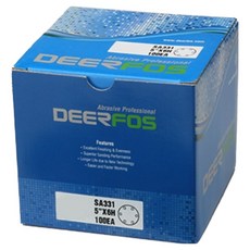 DEERFOS 不鏽鋼用吸塵圓形薄膜砂紙 6孔 80號 125mm SA331 100入, 1個