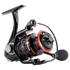 Rooblinos 輕型金屬紡車輪旋轉捲線器 淡海水通用, 黑色 + 紅色, HJ3000