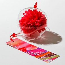 플라워 볼 유리 풍경 MW0136, 레드