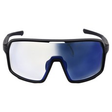 사일런스 S1 안티포그 미러변색렌즈 자전거 선글라스, 블랙 프레임 + 퍼플블루, 1개