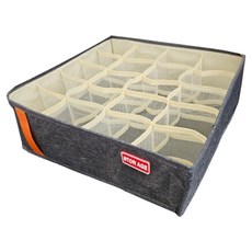 BuyChoo 柏川 三合一牛津布整理盒 20格, 1個, 深灰色