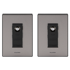 nano 電工 Art2 SIMPLE 1聯 CATV 2路 + 1聯 CATV 3路 埋入式模組套組 珍珠灰, 1套