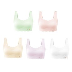 青少年波浪紋愛心2階段學生內衣 5件組