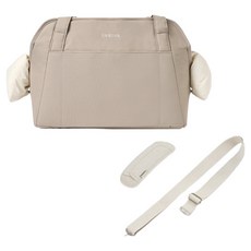 likalika 寵物外出包 + 肩墊 + 斜背帶套組, 1套, 灰褐色 + 象牙白