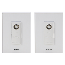nano 電氣 Art2 SIMPLE 單聯CATV 2路 + 單聯CATV 3路 嵌入式模組套組 白色, 1套