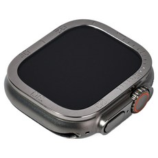 w9999 Apple Watch Ultra 相容強化玻璃金屬錶圈保護殼, 1個, 指標鈦灰色