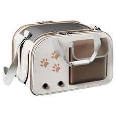 PASTEL PET 寵物腳印網窗外出提籠, 1個, 棕色