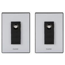 nano 電氣 Art2 SIMPLE 1孔CATV 2路 + 1孔CATV 3路 埋入式模組套組 黑色, 1套