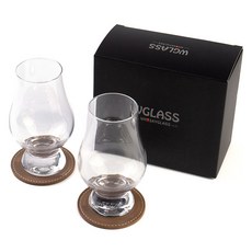 글렌캐런 STD 글래스 2p + 가죽 코스터 2p 세트, 1세트