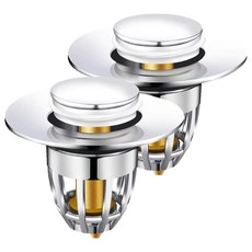 Goodsticks 浴室 廁所 洗臉台 排水孔塞 銀色 A型, 2個