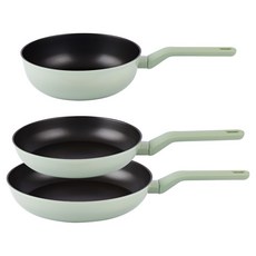 라체나 인덕션 미오 후라이팬 + 궁중팬 세트 3개, 혼합색상, 1세트, 후라이팬 24cm + 후라이팬 28cm + 궁중팬 24cm