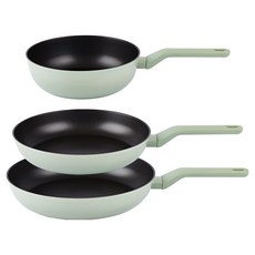 Lachena Mio 電磁爐平底鍋 + 中式炒鍋 3件組, 平底鍋 28cm + 平底鍋 30cm + 中式炒鍋 24cm, 1套, 混色