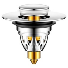 GOODSTICKS 浴室防臭排水孔塞 洗手台塞子 銅製 銀色, 1個