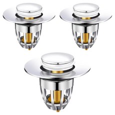 Goodsticks 浴室 廁所 洗臉台 排水孔塞 銀色 A型, 3個