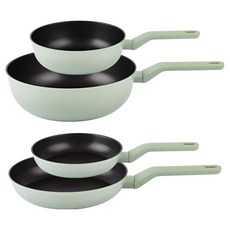 Lachena Mio 電磁爐平底鍋 + 炒鍋 4件套組, 1套, 平底鍋 20cm + 平底鍋 24cm + 炒鍋 22cm + 炒鍋 28cm, 混合顏色