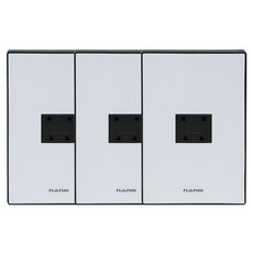 nano Art2 SIMPLE 嵌入式電話插座 4p 黑色, 3個