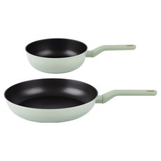 Lacena Mio 電磁爐適用平底鍋 + 炒鍋 2件組, 1套, 平底鍋 30cm + 炒鍋 22cm, 混合色