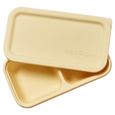 nestique Modern House 可微波安心白金矽膠2格方塊, 1個, 單一顏色, 單品, 260ml