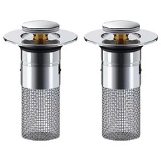 Goodztics浴室防臭洗手台塞 銅芯 銀色, 2個