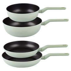 라체나 인덕션 미오 후라이팬 + 궁중팬 세트 4개, 혼합색상, 1세트, 후라이팬 24cm + 후라이팬 28cm + 궁중팬 24cm + 궁중팬 28cm