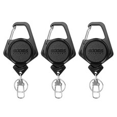 BOOMS FISHING XW80 別針伸縮扣 BACCXW8074, 黑色, 3個