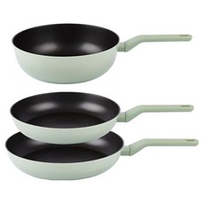 라체나 인덕션 미오 후라이팬 + 궁중팬 세트 3개, 혼합색상, 1세트, 후라이팬 28cm + 후라이팬 30cm + 궁중팬 28cm