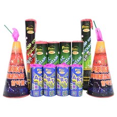 분수류 폭죽 4종 세트, 혼합색상, 1세트