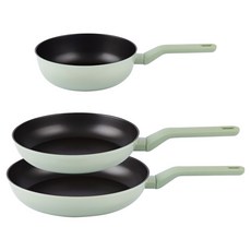 라체나 인덕션 미오 후라이팬 + 궁중팬 세트 3개, 혼합색상, 1세트, 후라이팬 24cm + 후라이팬 28cm + 궁중팬 22cm