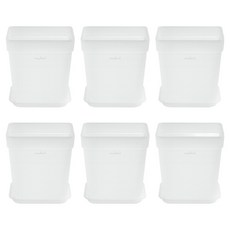 앙플랜트 사각 스퀘어 슬릿화분 받침 세트, 투명, 6세트