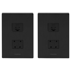 nano 電氣 Art2 SIMPLE 1孔用 8針 + 4針 嵌入式模組 全黑, 2個