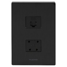 nano 電氣 Art2 SIMPLE 1孔用 8針 + 4針 嵌入式模組 全黑, 1個