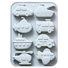 이홈베이킹 실리콘몰드 8구 탈것, 랜덤발송, 1개