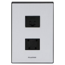 nano 電氣 Art2 SIMPLE 1孔用 8-pin + 4-pin 嵌入式模組 黑色, 1個