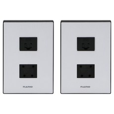 nano 電氣 Art2 SIMPLE 1孔用 8-pin + 4-pin 嵌入式模組 黑色, 2個