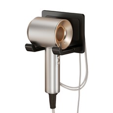 Solb Living 飯店式免鑽孔吹風機電線整理收納架, 1個, 黑色