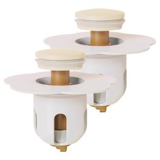 Goods Tics 浴室按壓式水槽排水孔塞 白色, 2個