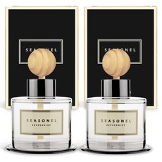 시즈넬 차량용 디퓨저 50ml 본품 + 우드볼 세트, 페퍼민트, 2세트