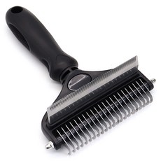 케리빙 강아지 대형견 털갈이 빗 12.5 x 18 cm, 블랙, 1개