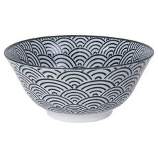 TOKYO DESIGN STUDIO 瓷製餐碗 15cm, 1個, 浪紋黑