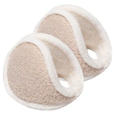 Wellpick 冬季自行車保暖耳罩 15cm, 2個, 毛絨邊飾 淺米色