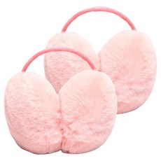 웰픽 스포츠 방풍따뜻한 보온귀마개, 핑크 방울 패턴, 2개