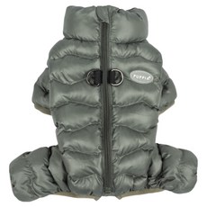 퍼피아 반려동물 웨이비 푸퍼 등지퍼 올인원 하네스 패딩 UP2263, 카키, 1개