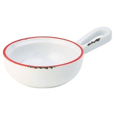 utopia 復古長柄石陶餐碗 11cm, 1個, 白色 + 紅色