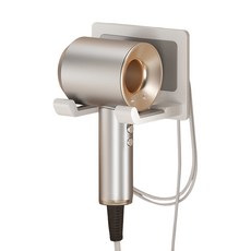 solve living 飯店風免打孔吹風機整理架, 1個, 白色