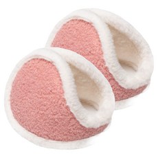 웰픽 겨울 사이클링 보온귀마개 15cm, 퍼 트리밍 핑크, 2개