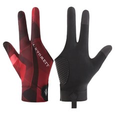 Forming Home 舒適全指檯球手套 右手配戴, 1個, 黑紅色