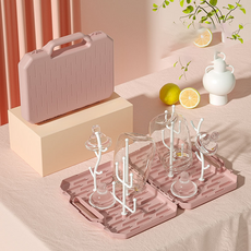 Goodsticks 排水廚房用品奶瓶架, 粉紅色, 單品