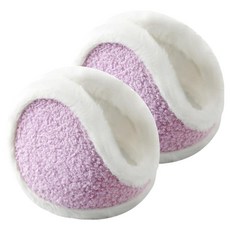 Wellpick 冬季自行車保暖耳罩 15cm, 2個, 毛絨邊飾 淺紫色
