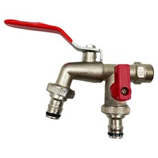 HINBA花園用洗衣機型雙水龍頭, 1個